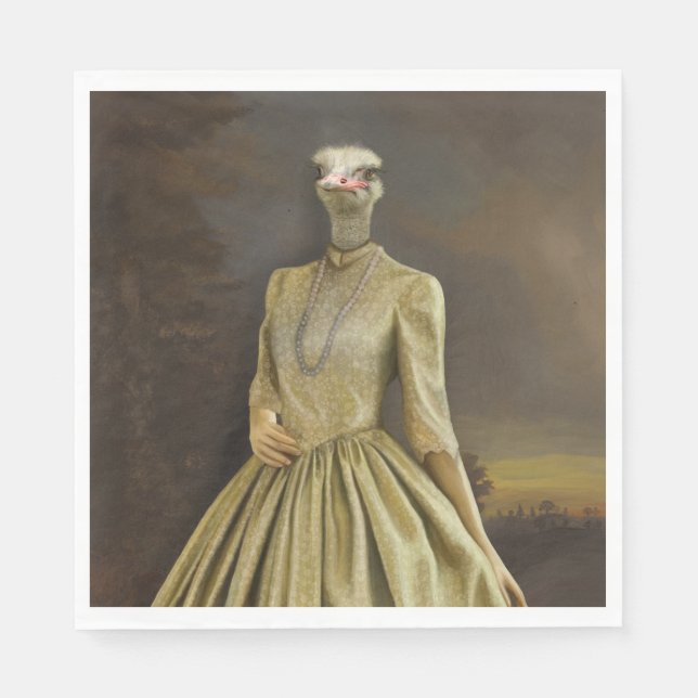 Serviette En Papier Noble Beasts - Autruche Dandy  (Devant)