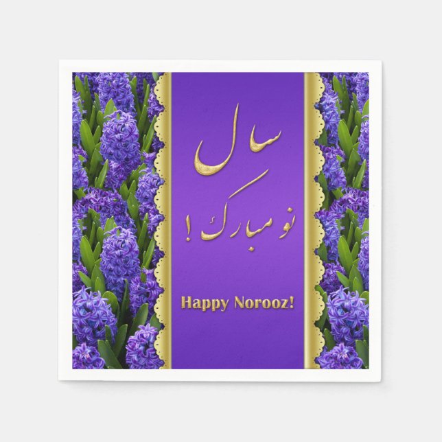 Serviette En Papier Noble Happy Norooz Hyacinths - Papier Napkin (Devant)