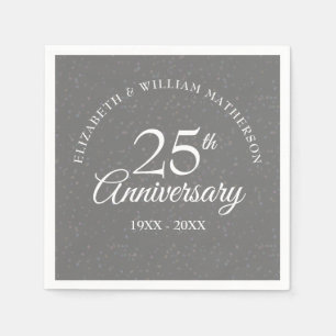 Serviette En Papier Noces d'argent 25 ans Anniversaire de mariage Pail