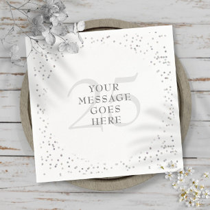 Serviette En Papier Noces d'argent 25e Anniversaire de Mariage Confett