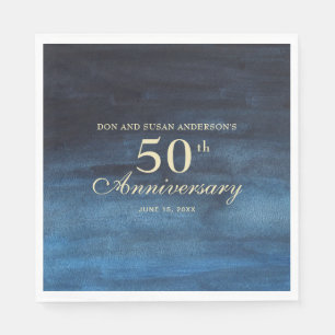 Serviette En Papier Noces de saphir 50e anniversaire de mariage