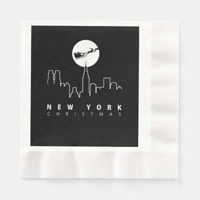 Serviette En Papier Noël à New York City (Devant)