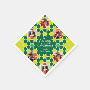 Serviette En Papier Noël ajouter vos photos 6 papier vert napperie