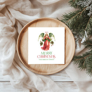 Serviette En Papier Noël Angel Joyeux Noël Typographie