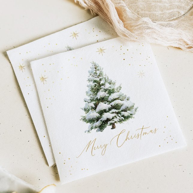 Serviette En Papier Noël arbre de pin et or (Créateur téléchargé)