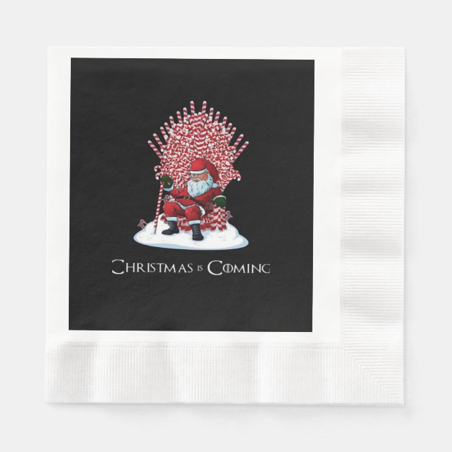 Serviette En Papier Noël arrive (Devant)