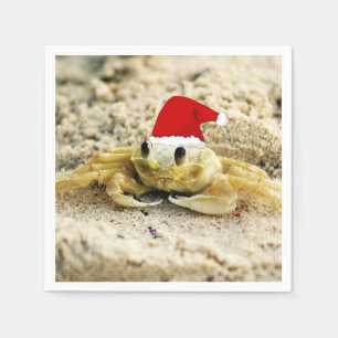 Serviette En Papier Noël au crabe de sable de Santa Hat