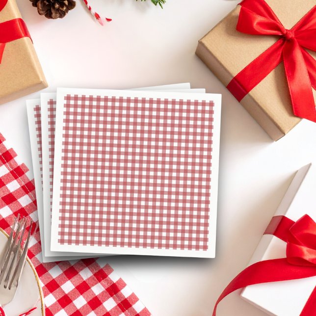 Serviette En Papier Noël au pays du gingham rouge Fête de fiançailles (Créateur téléchargé)