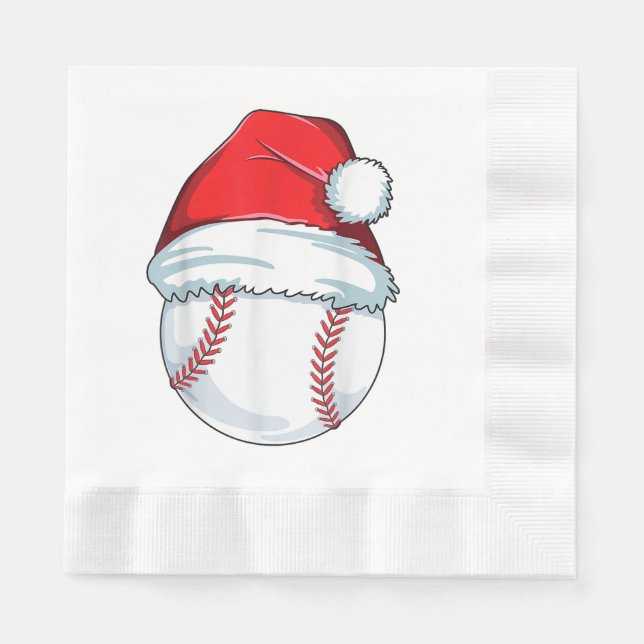 Serviette En Papier Noël Baseball Santa Hat Ball Enfants garçons Homme (Devant)