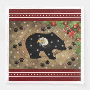 Serviette En Papier Noël Black Oear Bald Eagle Wilderness