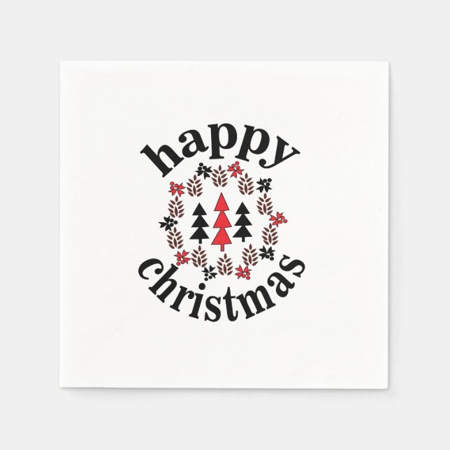 Serviette En Papier Noël Bonne fête de Noël (Devant)