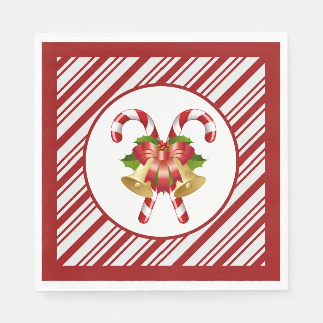 Serviette En Papier Noël Canne à Sucre  (Devant)