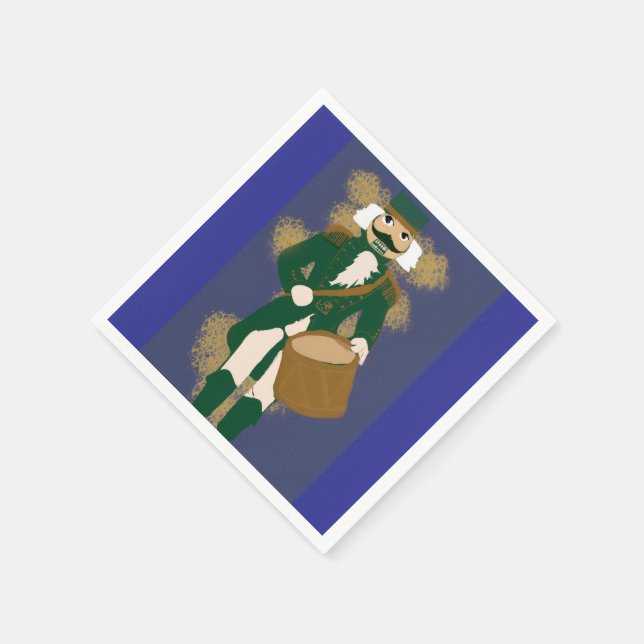 Serviette En Papier Noël Casse-Noisette Bleu Marine (Coin)