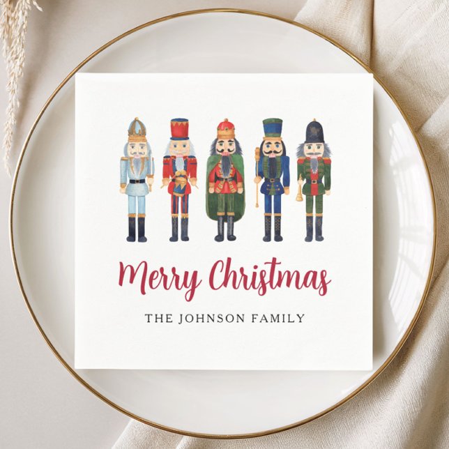 Serviette En Papier Noël Casse-Noisette Élégant (Elegant Nutcracker Christmas Napkins)