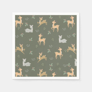 Serviette En Papier Noël Cerf Motif sans couture