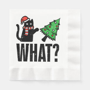 Serviette En Papier Noël Chat Tipping Xmas Tree Drôle