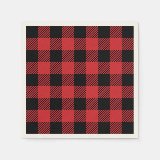 Serviette En Papier Noël classique Buffalo chèque plaid motif (Devant)