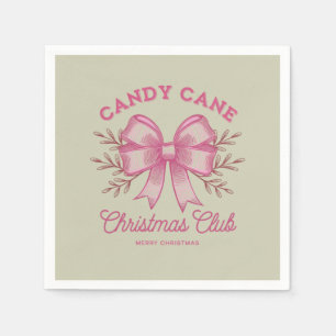 Serviette En Papier Noël Club Canne à Sucre Rose Saison Xmas