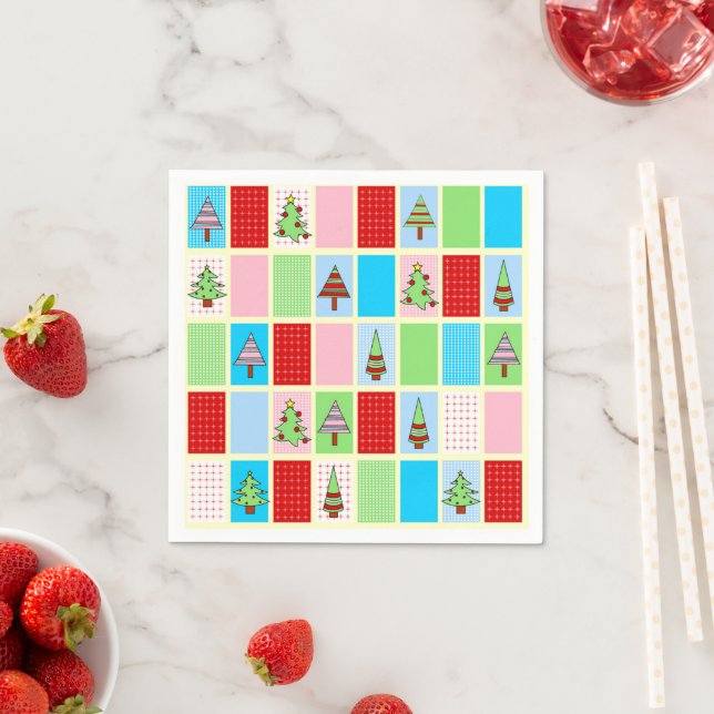 Serviette En Papier Noël coloré (En situation)