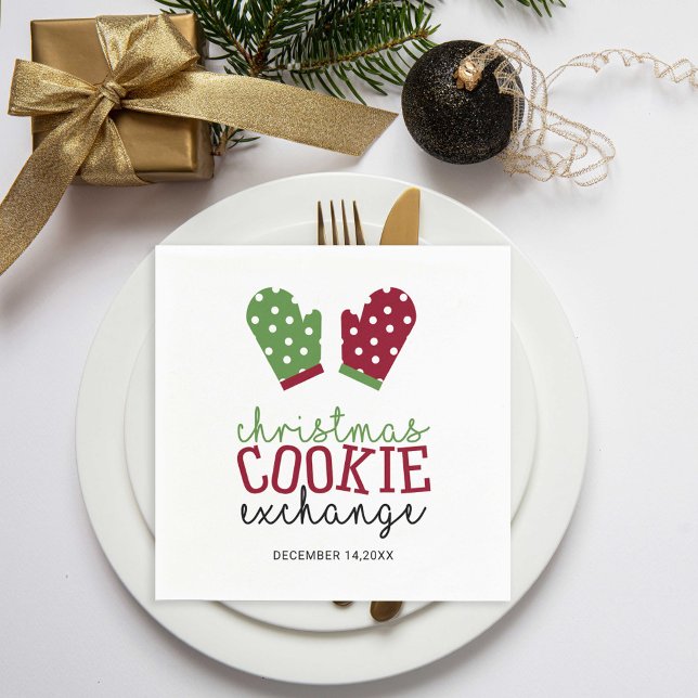 Serviette En Papier Noël Cookie Exchange Fête Fête Four Mitts (Créateur téléchargé)