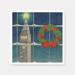 Serviette En Papier Noël dans la ville des années 50