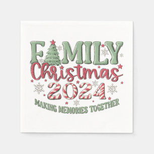 Serviette En Papier Noël de famille 2024