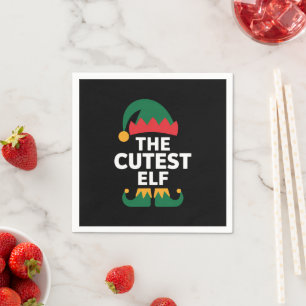 Serviette En Papier Noël de famille assorti au lutin le plus mignon 