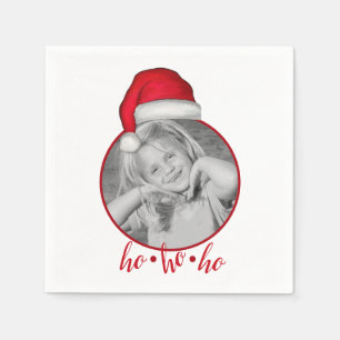 Serviette En Papier Noël de famille photo fantaisiste mignon