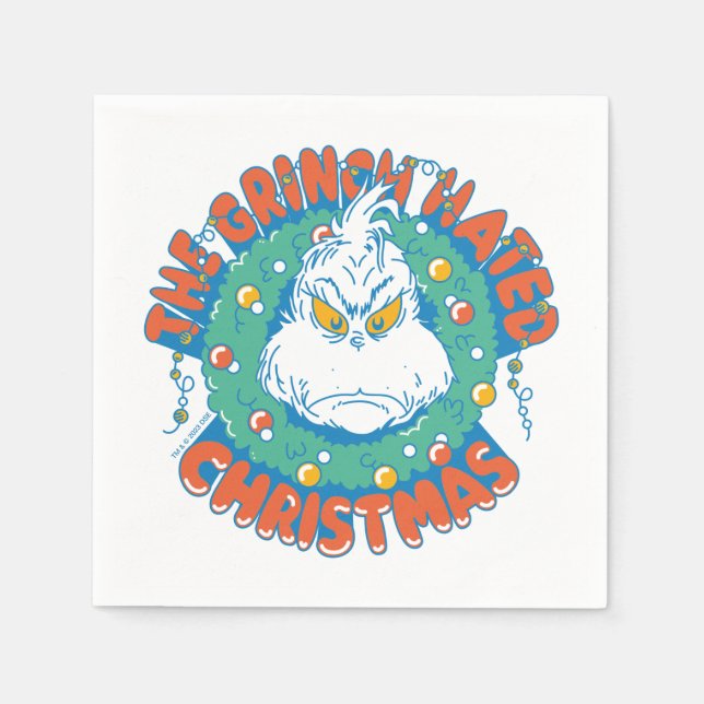 Serviette En Papier Noël de Grinch haï (Devant)