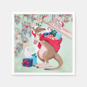 Serviette En Papier Noël de Kangaroo - Art de Noël australien