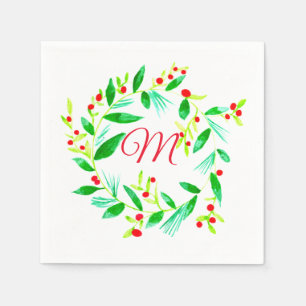 Serviette En Papier Noël de la chemise d'aquarelle