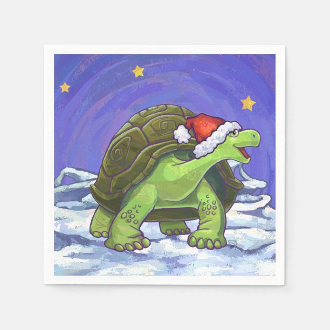 Serviette En Papier Noël de la tortue nocturne étoilée (Devant)