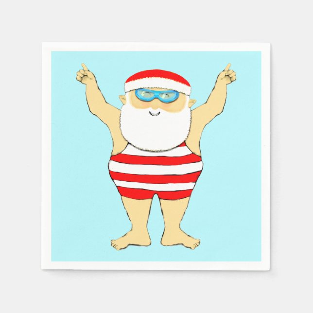Serviette En Papier Noël de natation (Devant)