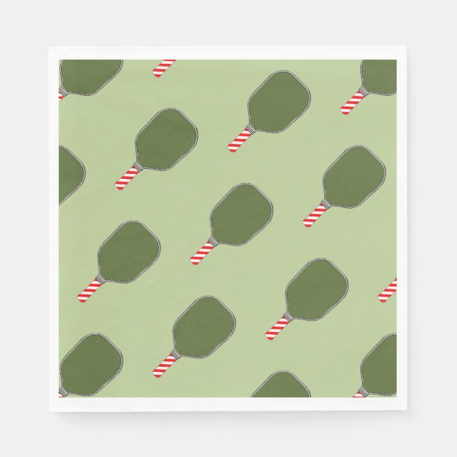 Serviette En Papier Noël de Pickleball (Devant)