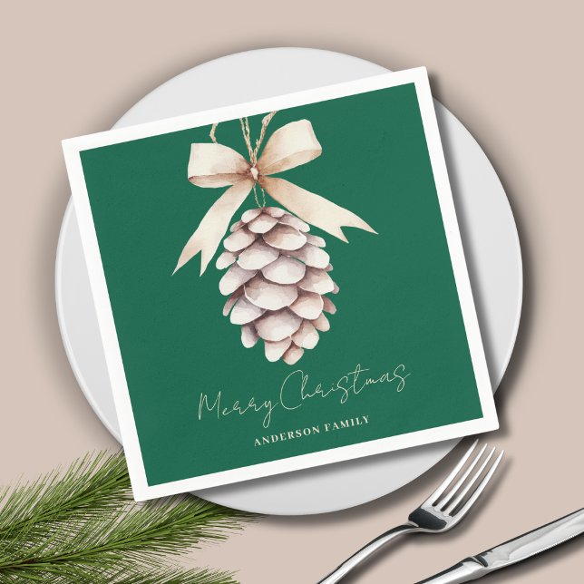 Serviette En Papier Noël de pin vert personnalisé (Créateur téléchargé)