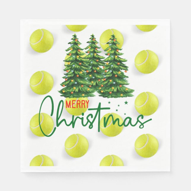 Serviette En Papier Noël de tennis (Devant)
