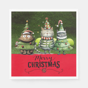 Serviette En Papier Noël de tennis pour le joueur qui aime Chat