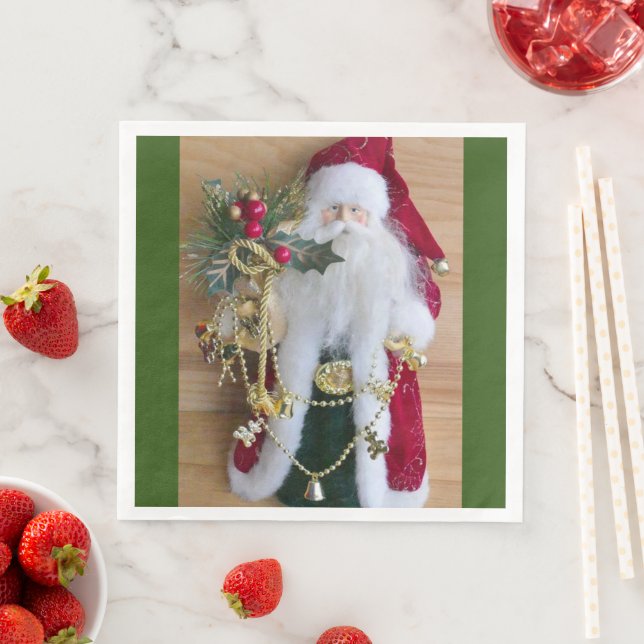 SERVIETTE EN PAPIER NOËL DÉCORATIF PÈRE NOËL (En situation)