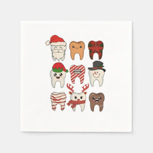 Serviette En Papier Noël dentaire drôle dentiste vacances