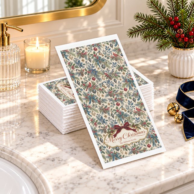 Serviette En Papier Noël des oiseaux forestiers (Créateur téléchargé)