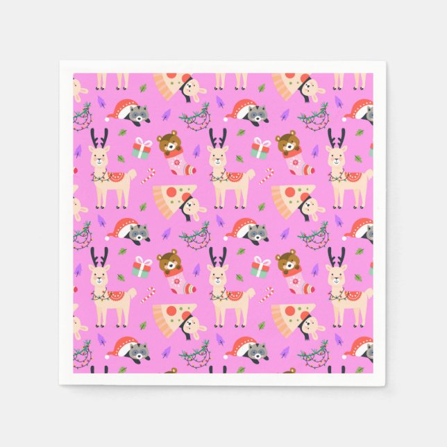 Serviette En Papier Noël drôle (Devant)