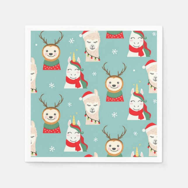 Serviette En Papier Noël drôle (Devant)