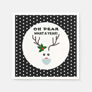 Serviette En Papier Noël drôle 2020 Oh Cher renne d'un an