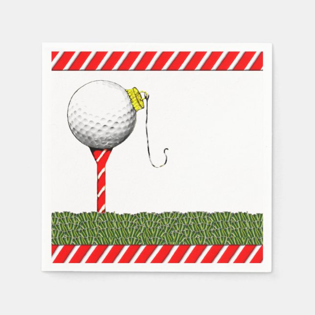 Serviette En Papier Noël du golf (Devant)