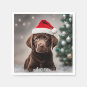 Serviette En Papier Noël du Labrador au chocolat