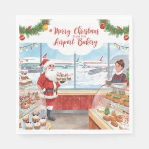 Serviette En Papier Noël du Père Noël avec boulangerie Shop à l'aéropo