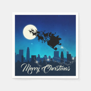 Serviette En Papier Noël du Père Noël Sleigh