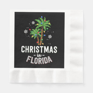 Serviette En Papier Noël En Floride Pont Les Palmiers Famille Va