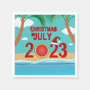 Serviette En Papier Noël en juillet 2023 Watermelon Beach
