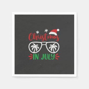 Serviette En Papier Noël en Juillet Funny Noël Père Noël Vacances été